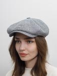 Кепка STETSON арт. 6812401 8-PANEL CAP SILK/COTTON GLENCHECK (синий / серый)
